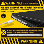 MacBook Pro 13 Inch Case 2016-2023 M1 M2 A2338 A2289 A2251 A2159 Hard Shell Case Keyboard Cover Black V324-A2251-M-BLACK