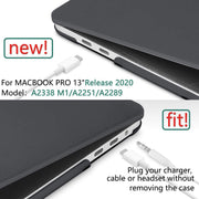 MacBook Pro 13 Inch Case 2016-2023 M1 M2 A2338 A2289 A2251 A2159 Hard Shell Case Keyboard Cover Black V324-A2251-M-BLACK
