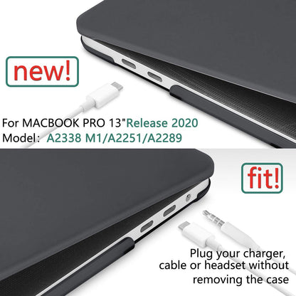 MacBook Pro 13 Inch Case 2016-2023 M1 M2 A2338 A2289 A2251 A2159 Hard Shell Case Keyboard Cover Black V324-A2251-M-BLACK