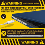 Navy Blue MacBook Pro 13 Inch Case 2016-2023 M1 M2 A2338 A2289 A2251 A2159 Hard Shell Case Keyboard Cover V324-A2251-M-BLUE