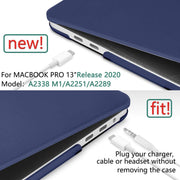 Navy Blue MacBook Pro 13 Inch Case 2016-2023 M1 M2 A2338 A2289 A2251 A2159 Hard Shell Case Keyboard Cover V324-A2251-M-BLUE