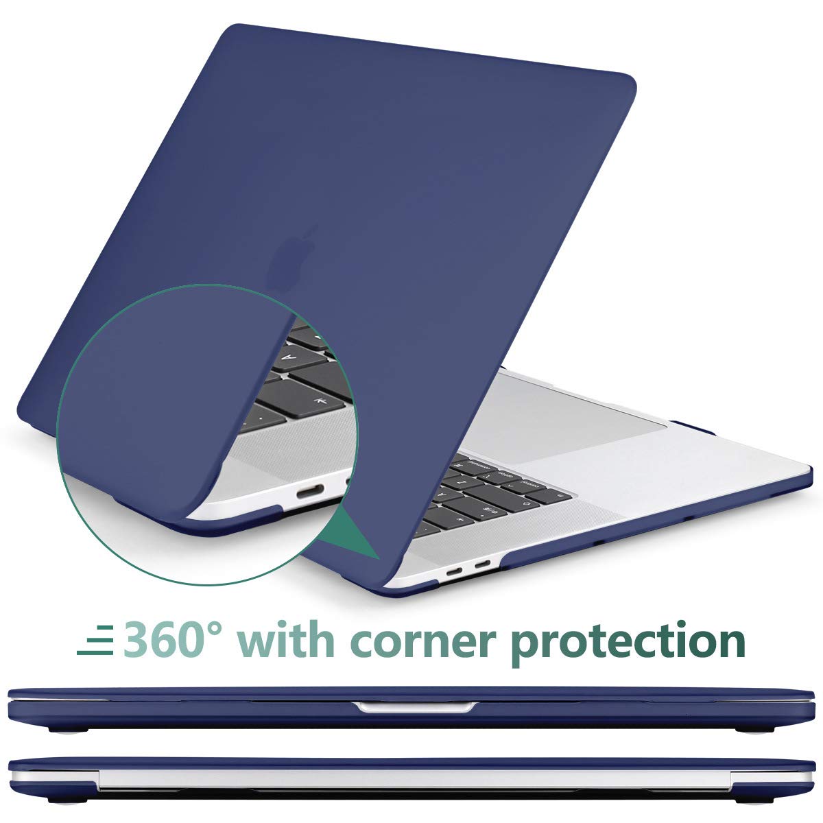 Navy Blue MacBook Pro 13 Inch Case 2016-2023 M1 M2 A2338 A2289 A2251 A2159 Hard Shell Case Keyboard Cover V324-A2251-M-BLUE