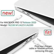 MacBook Pro 13 Inch Case 2016-2023 M1 M2 A2338 A2289 A2251 A2159 Hard Shell Case Keyboard Cover White V324-A2251-M-CLEAR