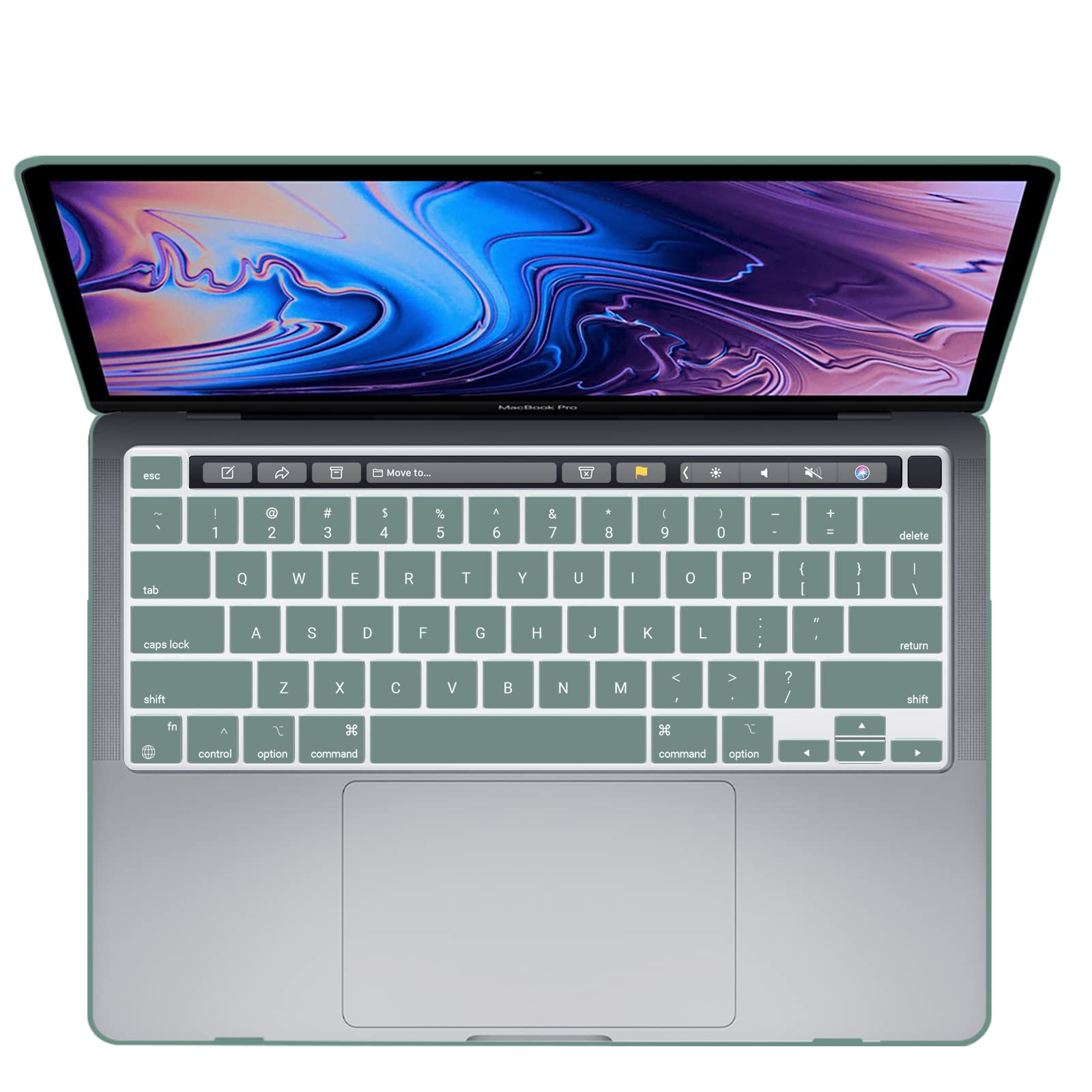 Suitable for Midnight Green MacBook Pro 13 Inch Case 2016-2023 M1 M2 A2338 A2289 A2251 A2159 Hard Shell Case V324-A2251-M-DGREEN