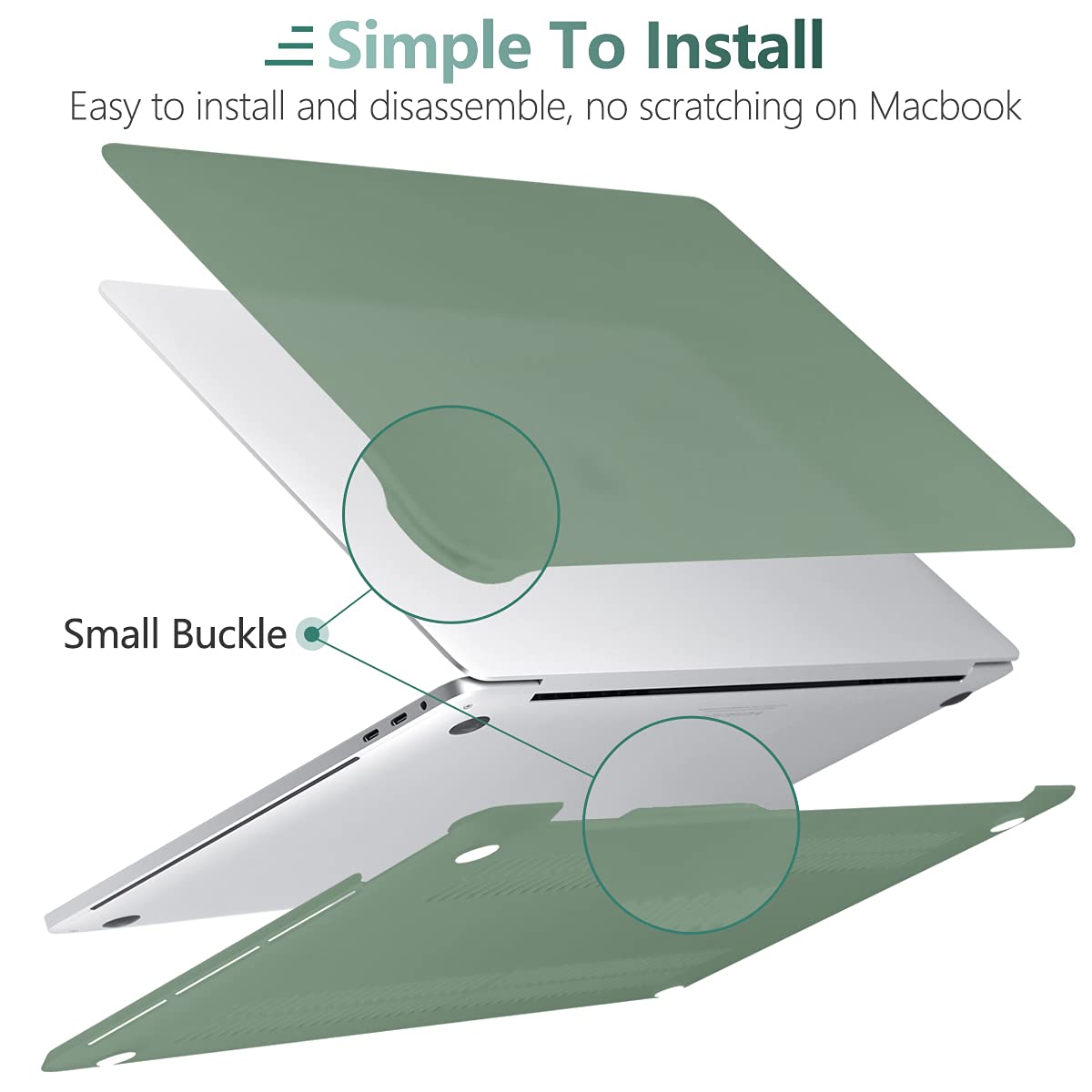 Suitable for Midnight Green MacBook Pro 13 Inch Case 2016-2023 M1 M2 A2338 A2289 A2251 A2159 Hard Shell Case V324-A2251-M-DGREEN