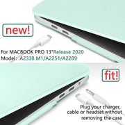 Suitable for Green MacBook Pro 13 Inch Case 2016-2023 M1 M2 A2338 A2289 A2251 A2159 Hard Shell Case Keyboard V324-A2251-M-GREEN