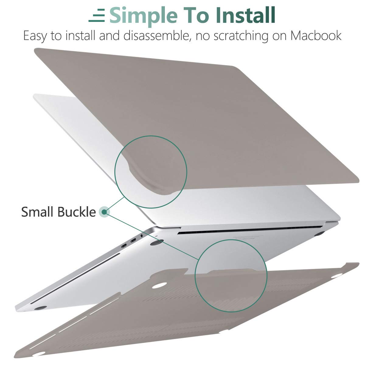 Suitable for Grey MacBook Pro 13 Inch Case 2016-2023 M1 M2 A2338 A2289 A2251 A2159 Hard Shell Case Keyboard V324-A2251-M-GREY