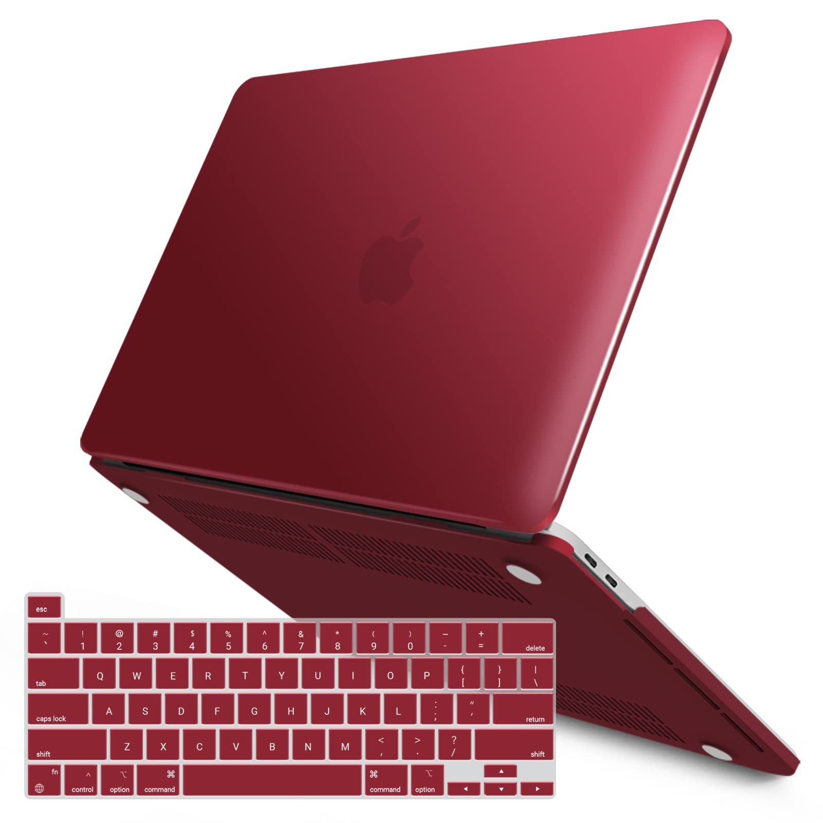 Wine Red MacBook Pro 13 Inch Case 2016-2023 M1 M2 A2338 A2289 A2251 A2159 Hard Shell Case Keyboard Cover V324-A2251-M-WR