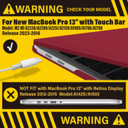 Wine Red MacBook Pro 13 Inch Case 2016-2023 M1 M2 A2338 A2289 A2251 A2159 Hard Shell Case Keyboard Cover V324-A2251-M-WR