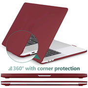 Wine Red MacBook Pro 13 Inch Case 2016-2023 M1 M2 A2338 A2289 A2251 A2159 Hard Shell Case Keyboard Cover V324-A2251-M-WR