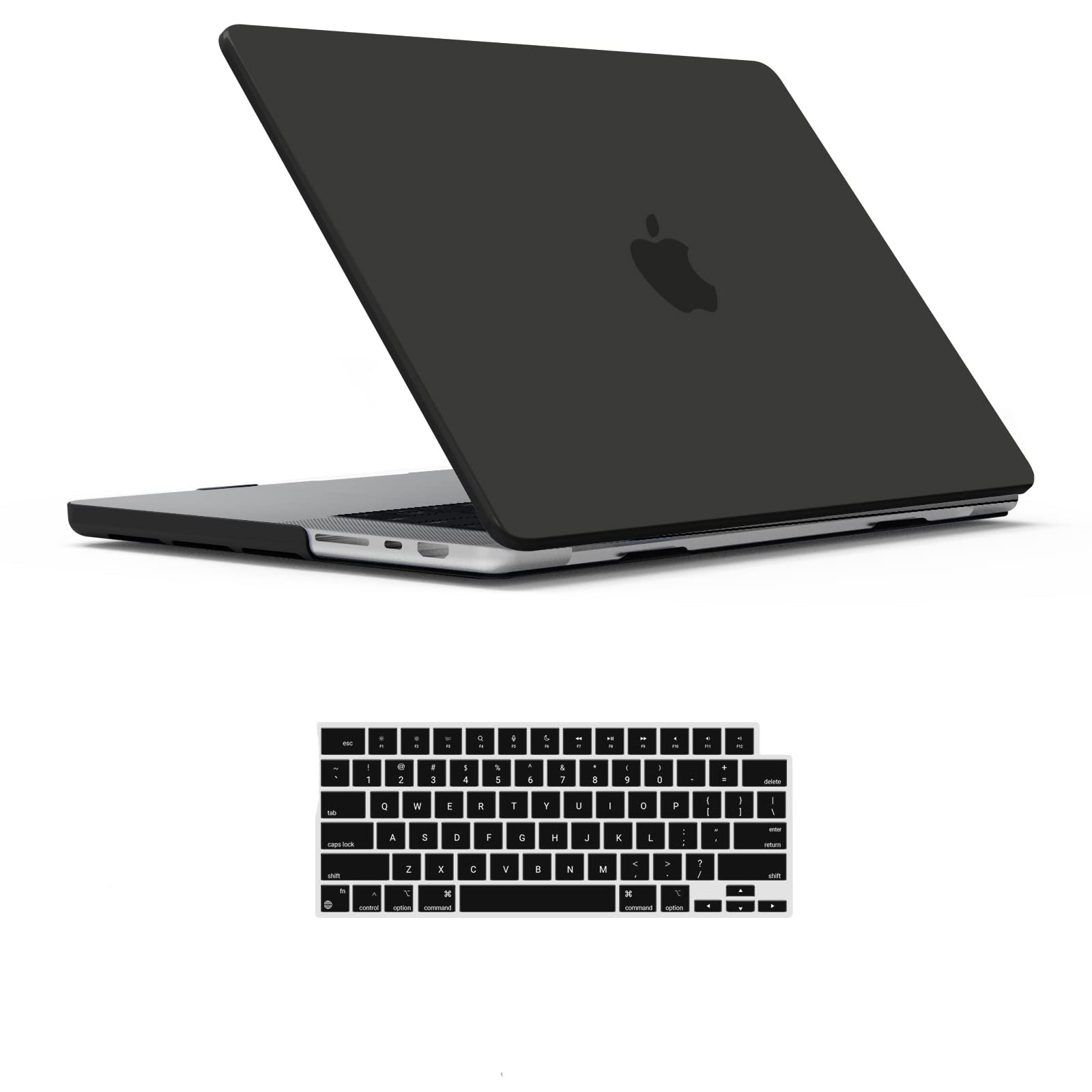 Suitable for MacBook Pro 14 Max Inch Case 2023 2022 2021 M2 A2779 M1 A2442 Hardshell Case Keyboard Cover Black V324-A2442-M-BLACK