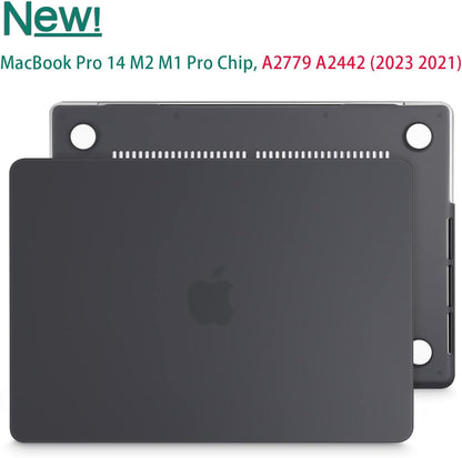 Suitable for MacBook Pro 14 Max Inch Case 2023 2022 2021 M2 A2779 M1 A2442 Hardshell Case Keyboard Cover Black V324-A2442-M-BLACK