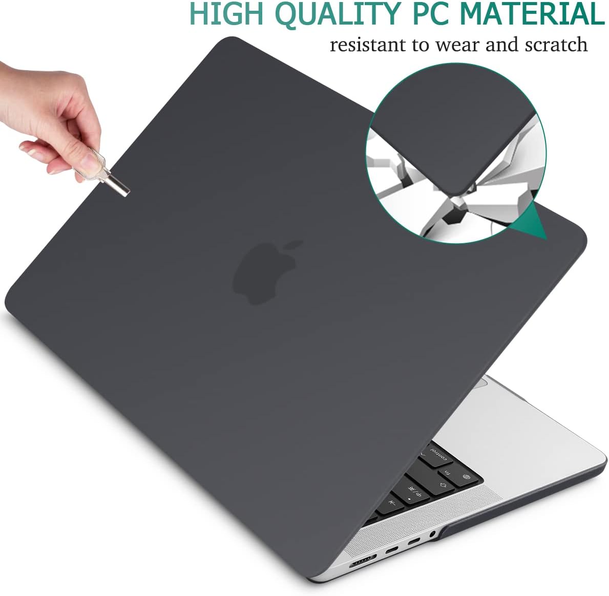 Suitable for MacBook Pro 14 Max Inch Case 2023 2022 2021 M2 A2779 M1 A2442 Hardshell Case Keyboard Cover Black V324-A2442-M-BLACK
