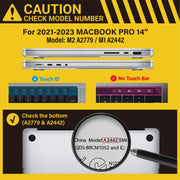 Suitable for MacBook Pro 14 Max Inch Case 2023 2022 2021 M2 A2779 M1 A2442 Hardshell Case Keyboard Cover Blue V324-A2442-M-BLUE