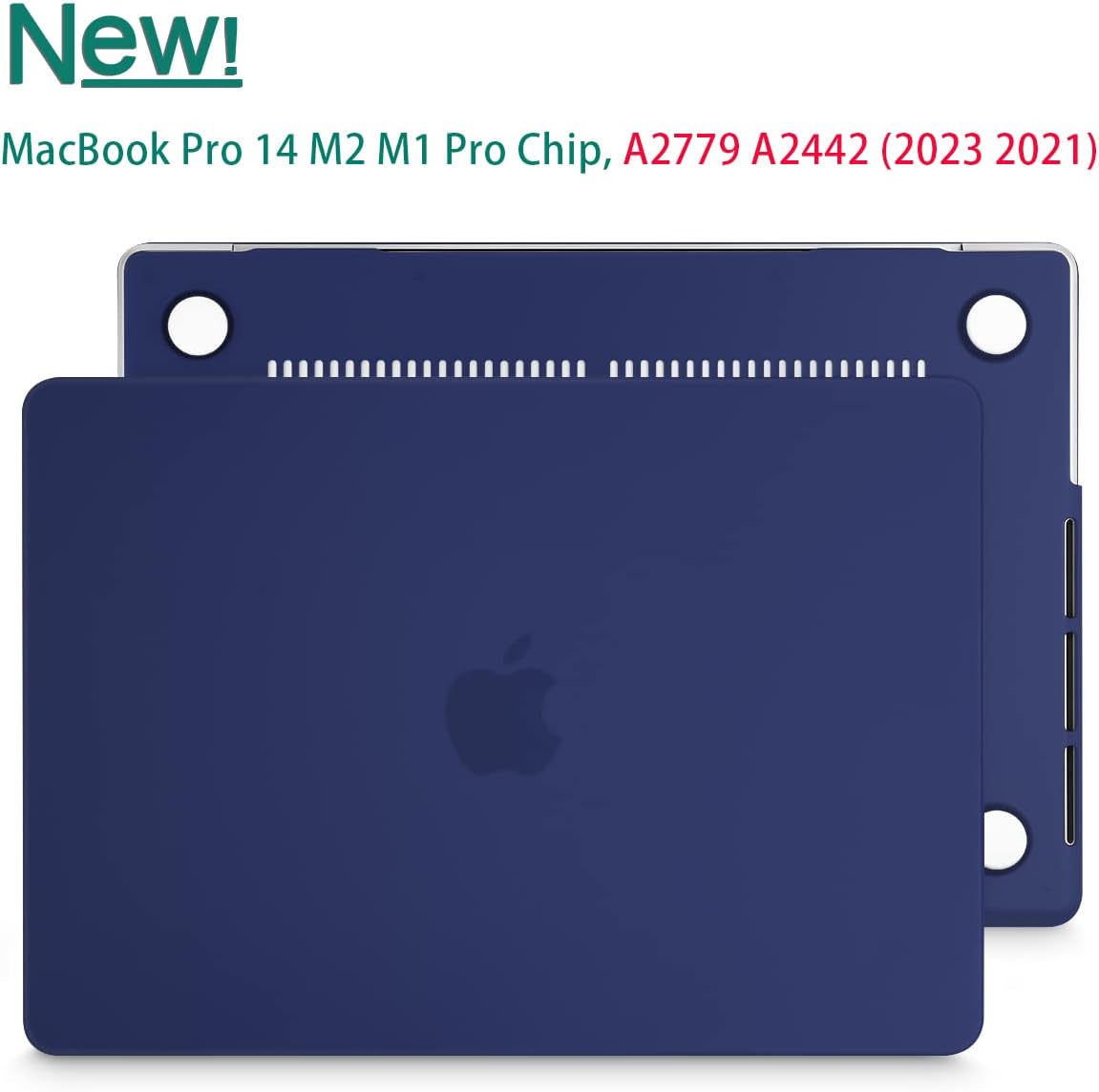Suitable for MacBook Pro 14 Max Inch Case 2023 2022 2021 M2 A2779 M1 A2442 Hardshell Case Keyboard Cover Blue V324-A2442-M-BLUE