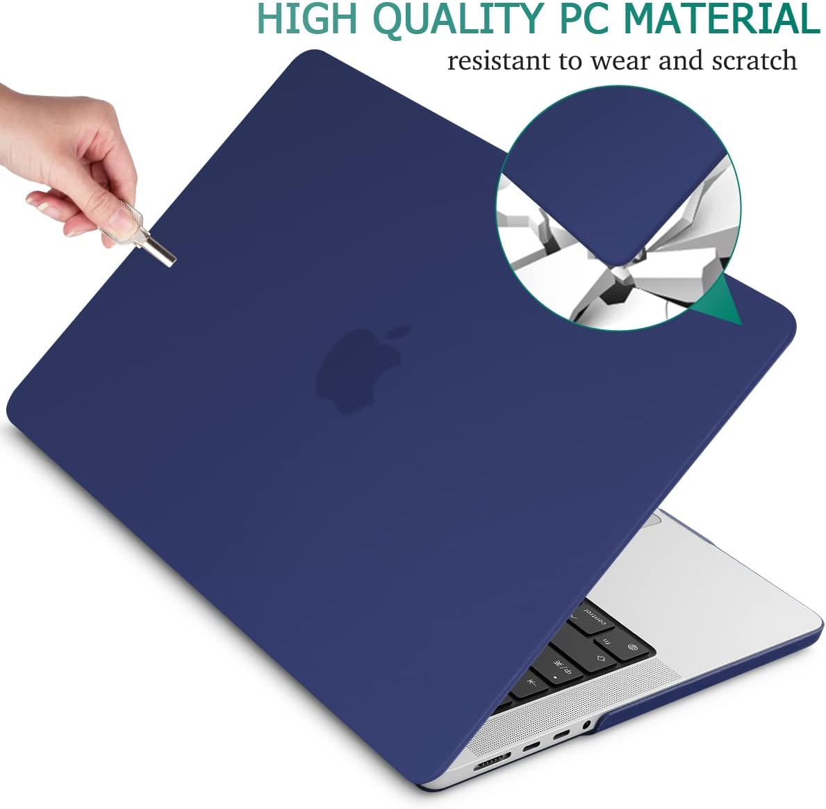 Suitable for MacBook Pro 14 Max Inch Case 2023 2022 2021 M2 A2779 M1 A2442 Hardshell Case Keyboard Cover Blue V324-A2442-M-BLUE