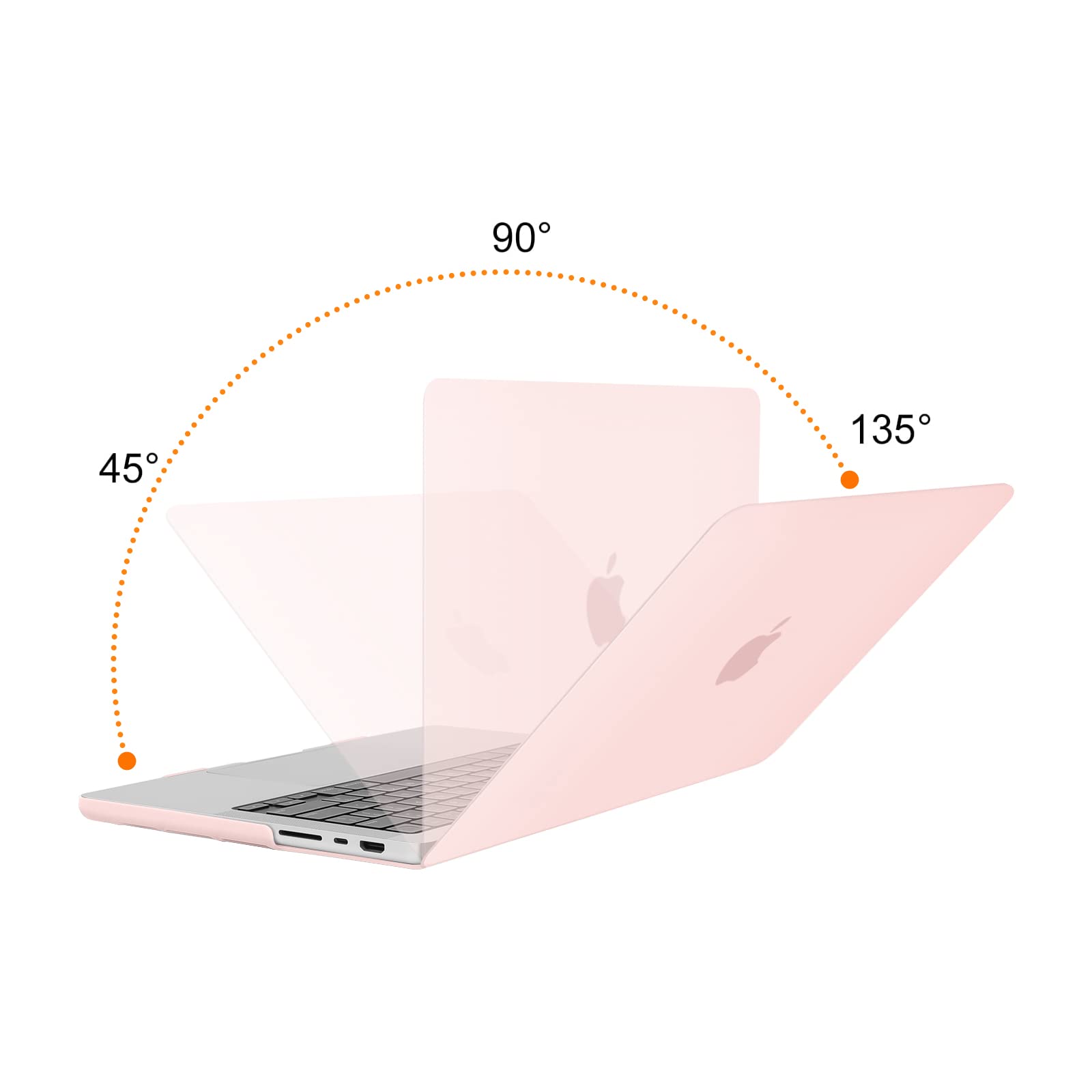 Suitable for MacBook Pro 14 Max Inch Case 2023 2022 2021 M2 A2779 M1 A2442 Hardshell Case Keyboard Cover Sold V324-A2442-M-BPINK