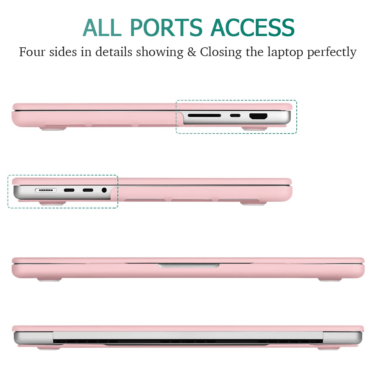 Suitable for MacBook Pro 14 Max Inch Case 2023 2022 2021 M2 A2779 M1 A2442 Hardshell Case Keyboard Cover Sold V324-A2442-M-BPINK