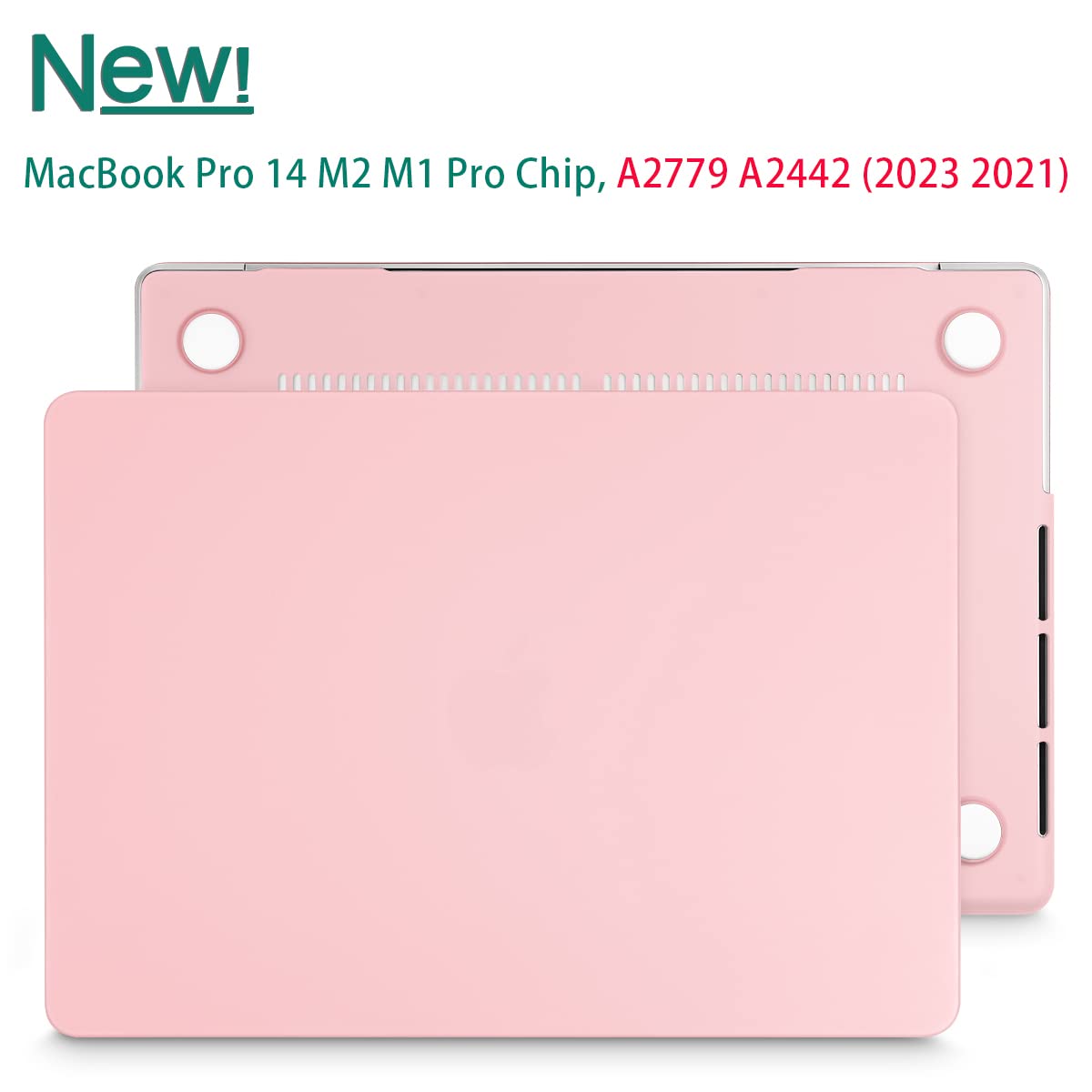 Suitable for MacBook Pro 14 Max Inch Case 2023 2022 2021 M2 A2779 M1 A2442 Hardshell Case Keyboard Cover Sold V324-A2442-M-BPINK