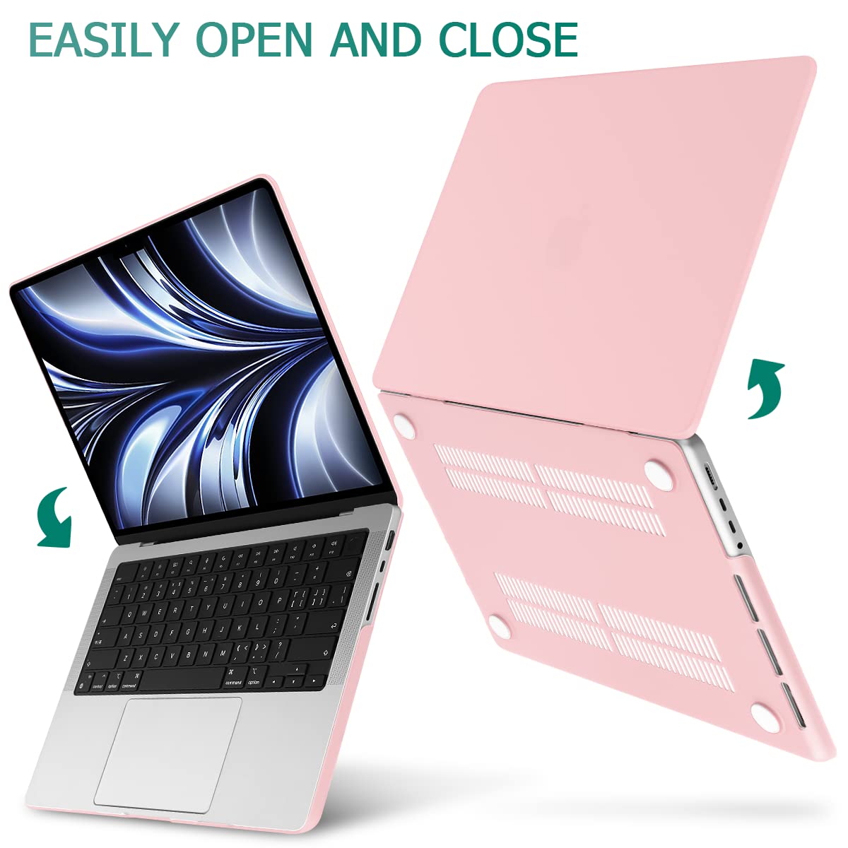 Suitable for MacBook Pro 14 Max Inch Case 2023 2022 2021 M2 A2779 M1 A2442 Hardshell Case Keyboard Cover Sold V324-A2442-M-BPINK