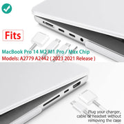 Suitable for MacBook Pro 14 Max Inch Case 2023 2022 2021 M2 A2779 M1 A2442 Hardshell Case Keyboard Cover White V324-A2442-M-CLEAR