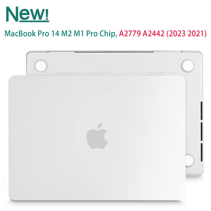 Suitable for MacBook Pro 14 Max Inch Case 2023 2022 2021 M2 A2779 M1 A2442 Hardshell Case Keyboard Cover White V324-A2442-M-CLEAR