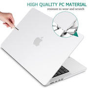 Suitable for MacBook Pro 14 Max Inch Case 2023 2022 2021 M2 A2779 M1 A2442 Hardshell Case Keyboard Cover White V324-A2442-M-CLEAR