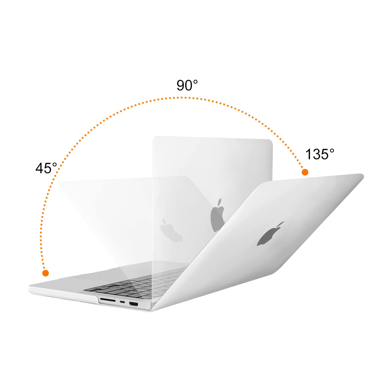 Suitable for MacBook Pro 14 Max Inch Case 2023 2022 2021 M2 A2779 M1 A2442 Hardshell Case Keyboard Cover White V324-A2442-M-CLEAR