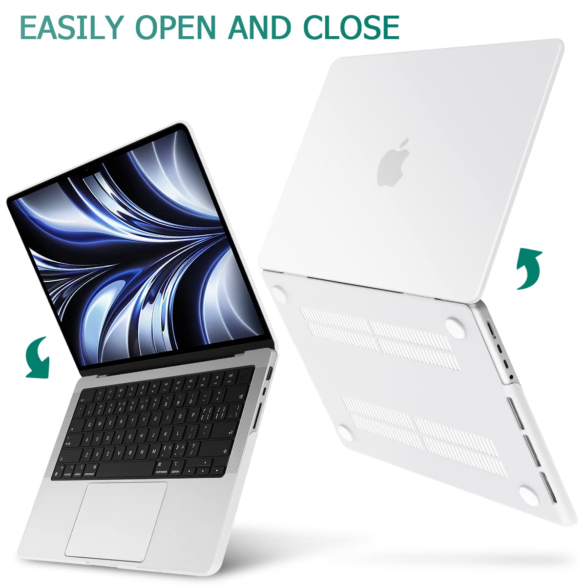 Suitable for MacBook Pro 14 Max Inch Case 2023 2022 2021 M2 A2779 M1 A2442 Hardshell Case Keyboard Cover White V324-A2442-M-CLEAR