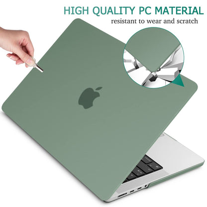 Suitable for MacBook Pro 14 Max Inch Case 2023 2022 2021 M2 A2779 M1 A2442 Hardshell Case Keyboard Cover V324-A2442-M-DGREEN