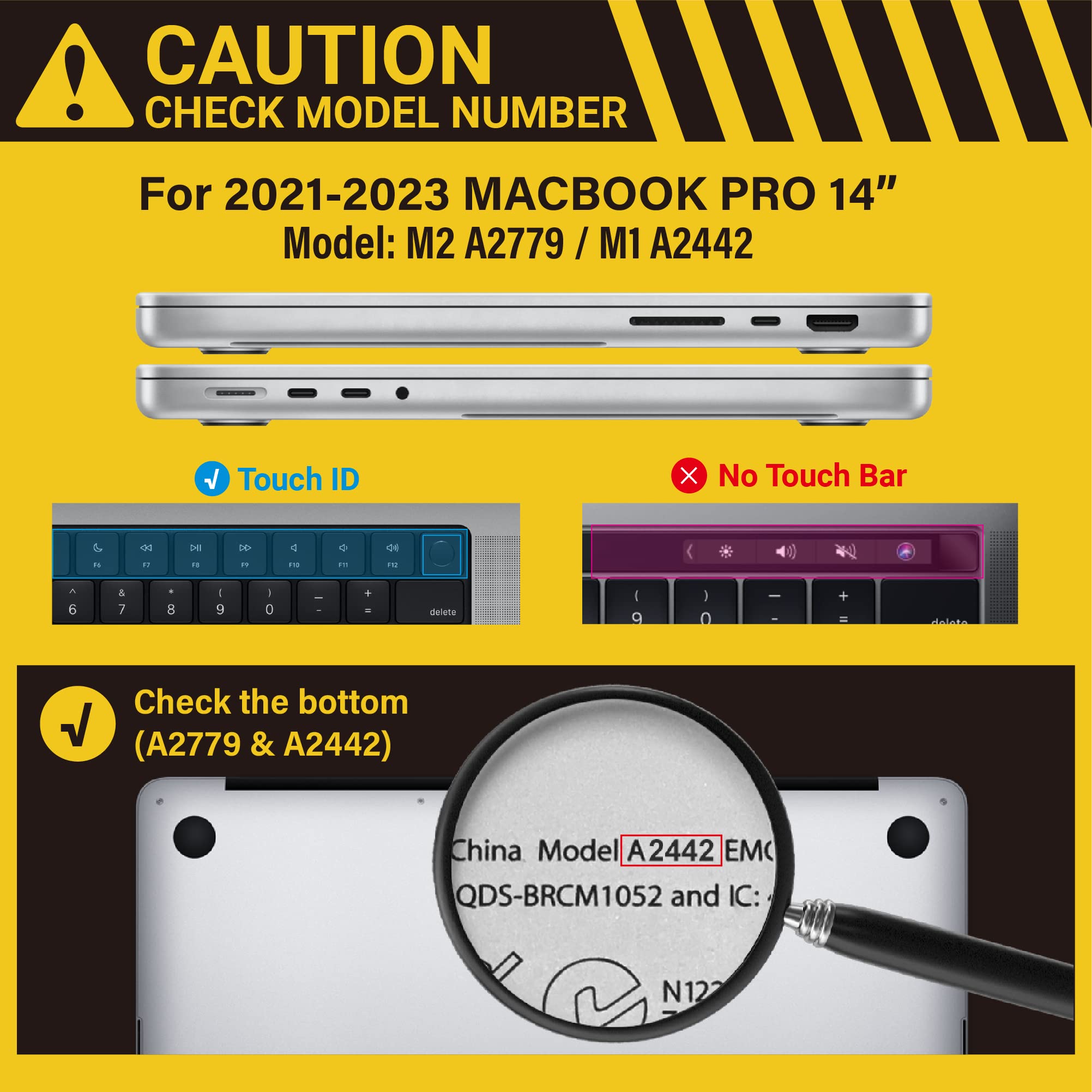 Suitable for MacBook Pro 14 Max Inch Case 2023 2022 2021 M2 A2779 M1 A2442 Hardshell Case Keyboard Cover Green V324-A2442-M-GREEN