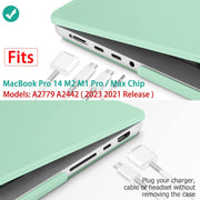 Suitable for MacBook Pro 14 Max Inch Case 2023 2022 2021 M2 A2779 M1 A2442 Hardshell Case Keyboard Cover Green V324-A2442-M-GREEN