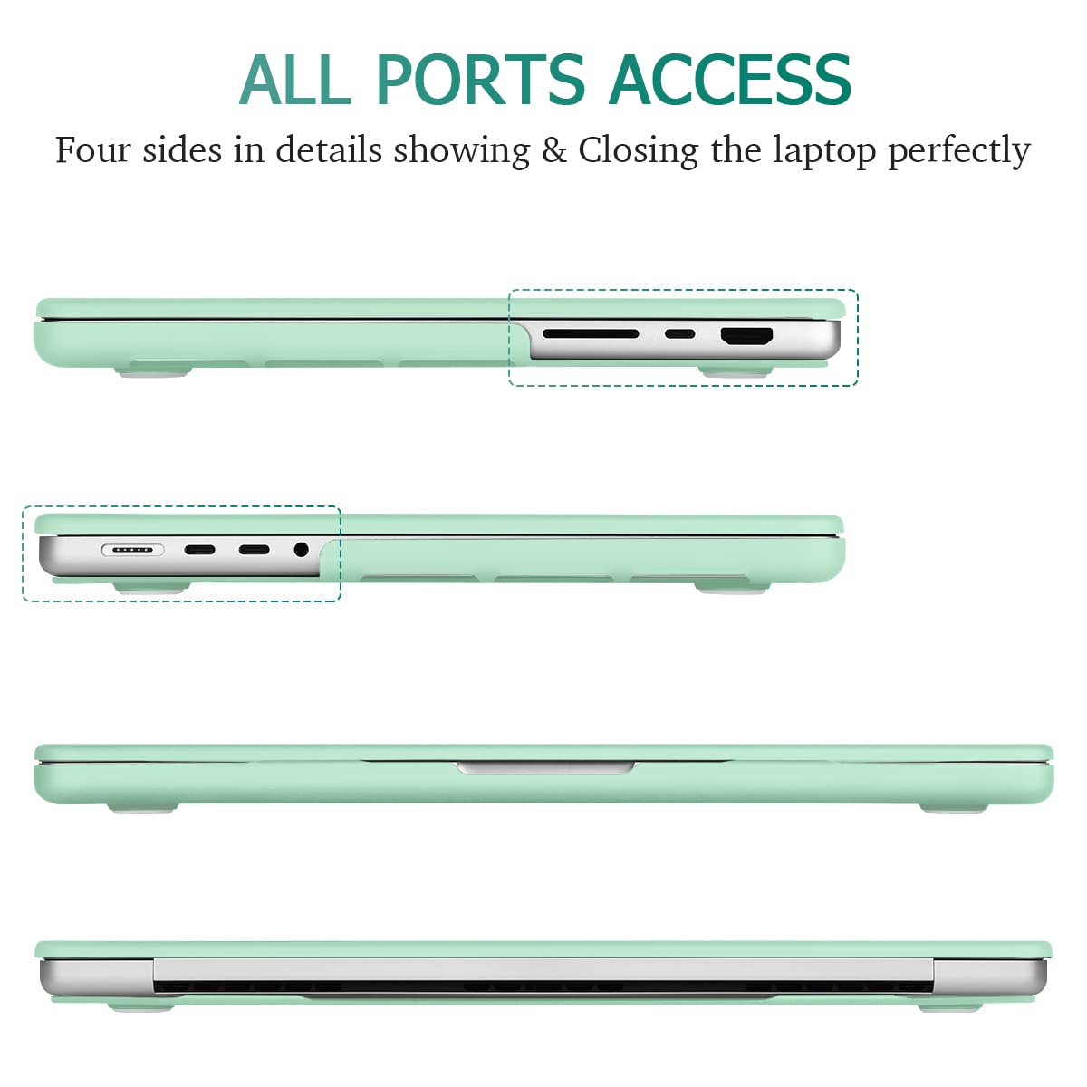 Suitable for MacBook Pro 14 Max Inch Case 2023 2022 2021 M2 A2779 M1 A2442 Hardshell Case Keyboard Cover Green V324-A2442-M-GREEN