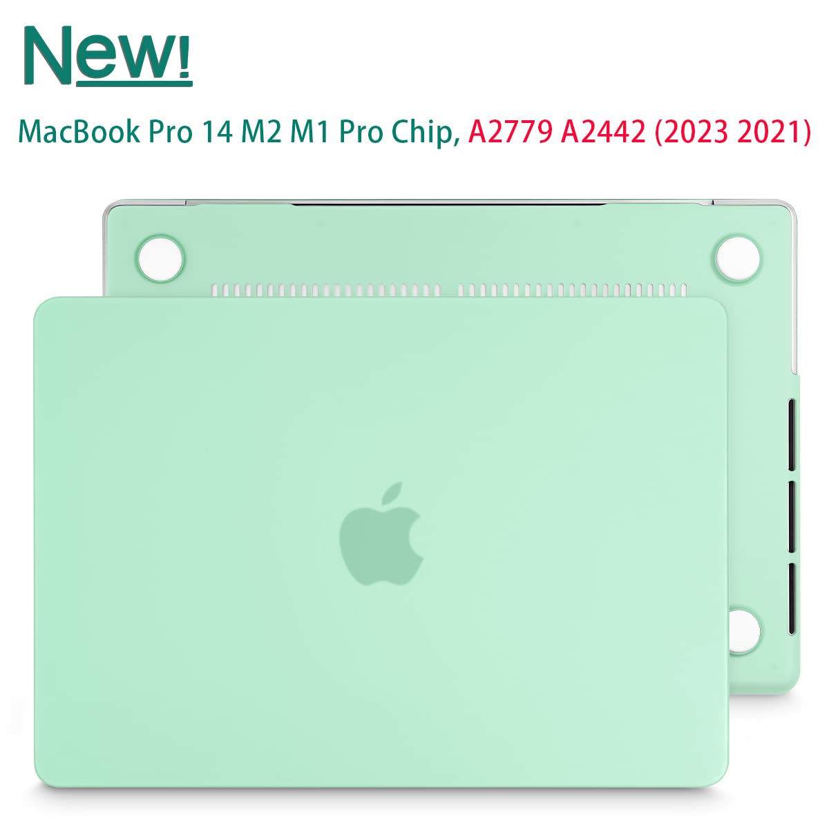 Suitable for MacBook Pro 14 Max Inch Case 2023 2022 2021 M2 A2779 M1 A2442 Hardshell Case Keyboard Cover Green V324-A2442-M-GREEN