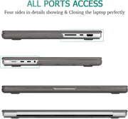 Suitable for MacBook Pro 14 Max Inch Case 2023 2022 2021 M2 A2779 M1 A2442 Hardshell Case Keyboard Cover Grey V324-A2442-M-GREY