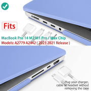 Suitable for MacBook Pro 14 Max Inch Case 2023 2022 2021 M2 A2779 M1 A2442 Hardshell Case Keyboard Cover V324-A2442-M-LAVER
