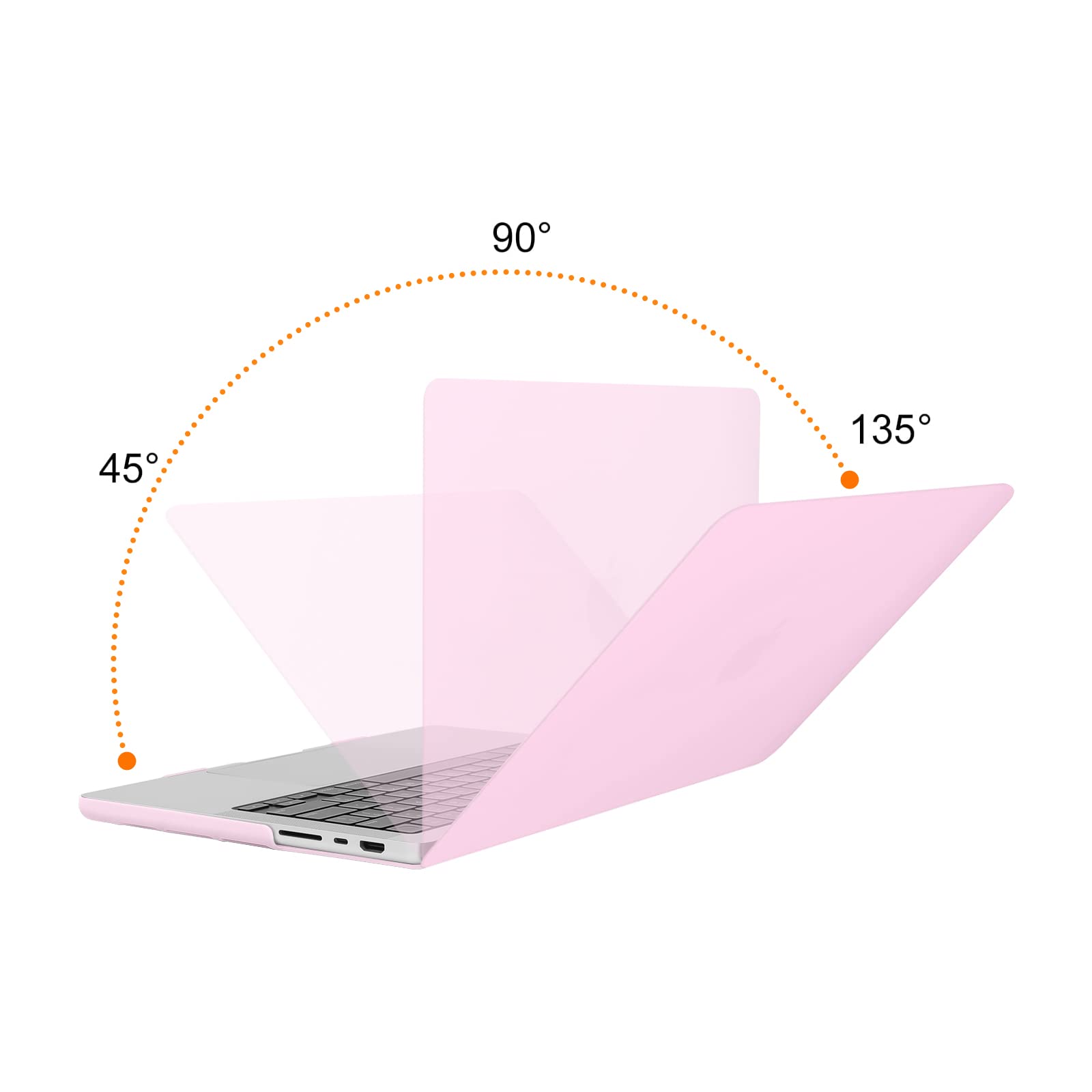 Suitable for MacBook Pro 14 Max Inch Case 2023 2022 2021 M2 A2779 M1 A2442 Hardshell Case Keyboard Cover Pink V324-A2442-M-PINK