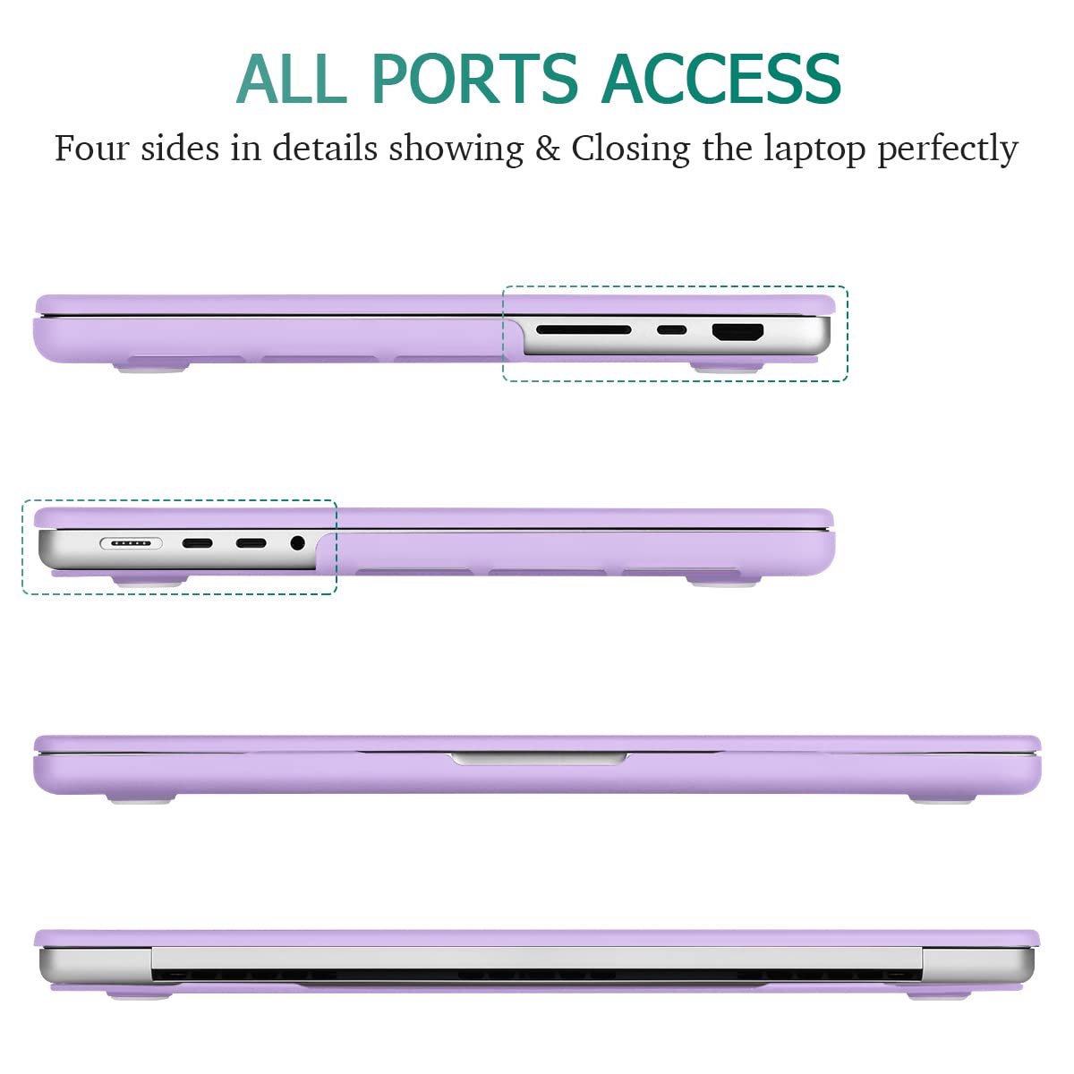 Suitable for MacBook Pro 14 Max Inch Case 2023 2022 2021 M2 A2779 M1 A2442 Hardshell Case Keyboard Cover V324-A2442-M-PURPLE