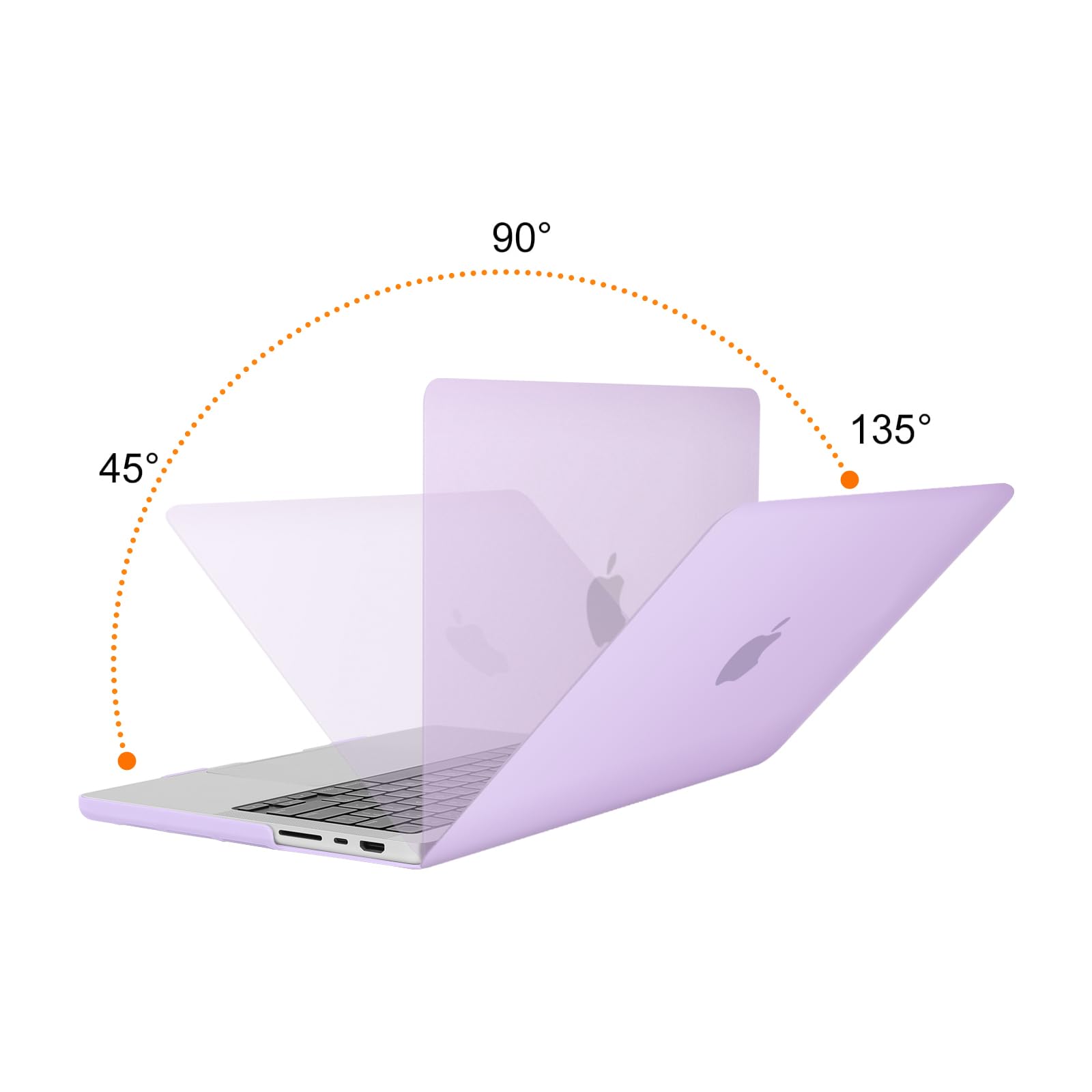 Suitable for MacBook Pro 14 Max Inch Case 2023 2022 2021 M2 A2779 M1 A2442 Hardshell Case Keyboard Cover V324-A2442-M-PURPLE