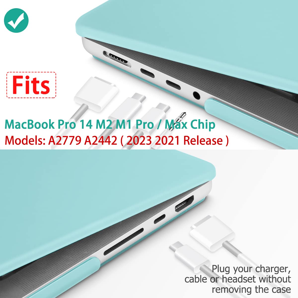 Suitable for MacBook Pro 14 Max Inch Case 2023 2022 2021 M2 A2779 M1 A2442 Hardshell Case Keyboard Cover V324-A2442-M-TB