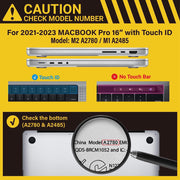 Suitable for MacBook Pro 16 inch Case 2023 2022 2021 M2 A2780 A2485 M1 Pro/Max Hard Shell Case Keyboard Cover V324-A2485-M-BLUE