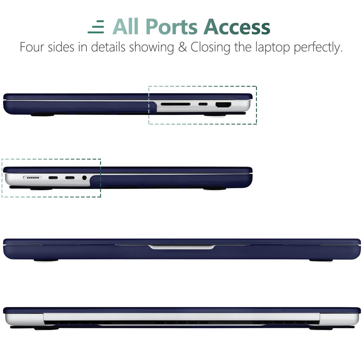 Suitable for MacBook Pro 16 inch Case 2023 2022 2021 M2 A2780 A2485 M1 Pro/Max Hard Shell Case Keyboard Cover V324-A2485-M-BLUE