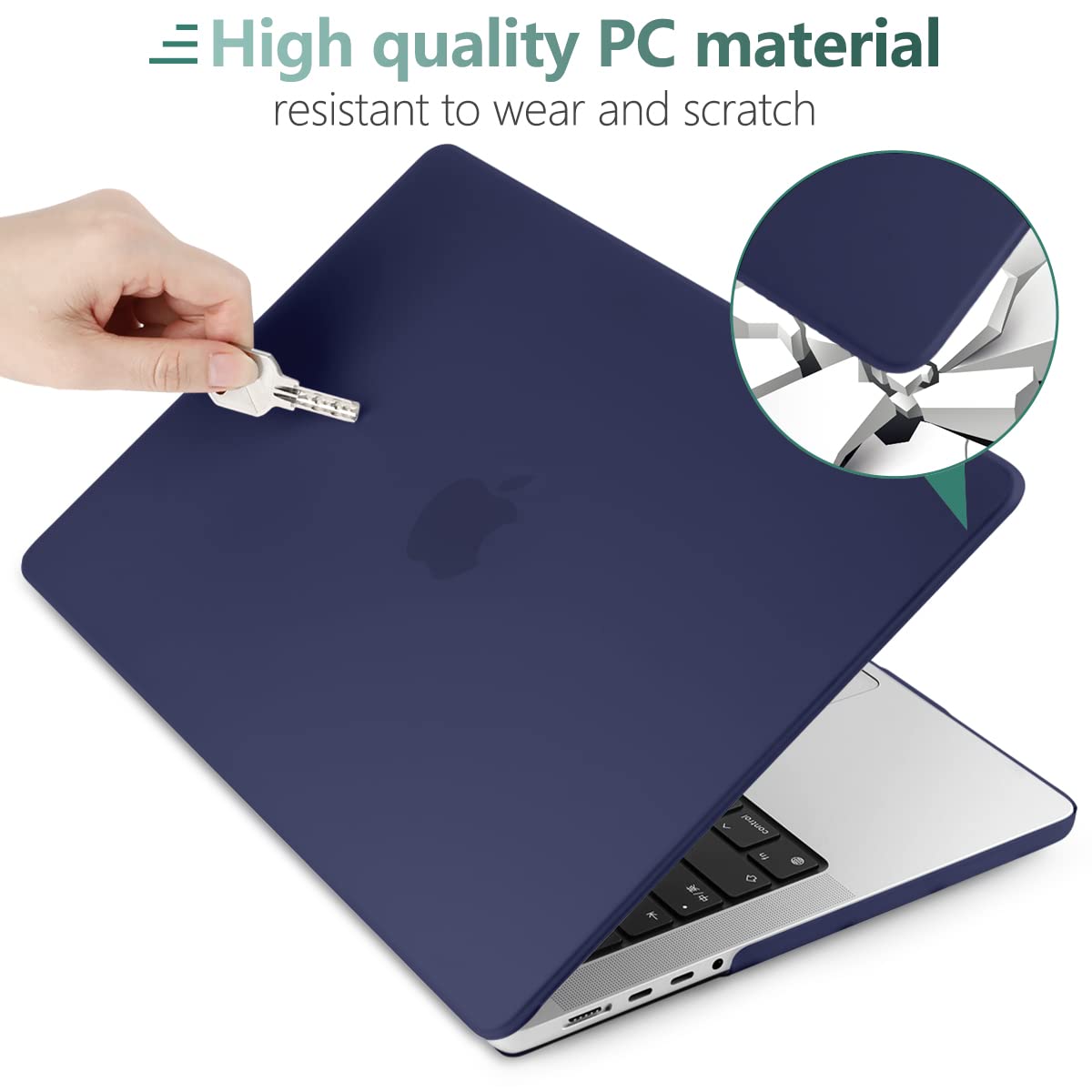 Suitable for MacBook Pro 16 inch Case 2023 2022 2021 M2 A2780 A2485 M1 Pro/Max Hard Shell Case Keyboard Cover V324-A2485-M-BLUE