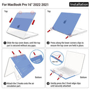 Suitable for MacBook Pro 16 inch Case 2023 2022 2021 M2 A2780 A2485 M1 Pro/Max Hard Shell Case Keyboard Cover V324-A2485-M-BLUE