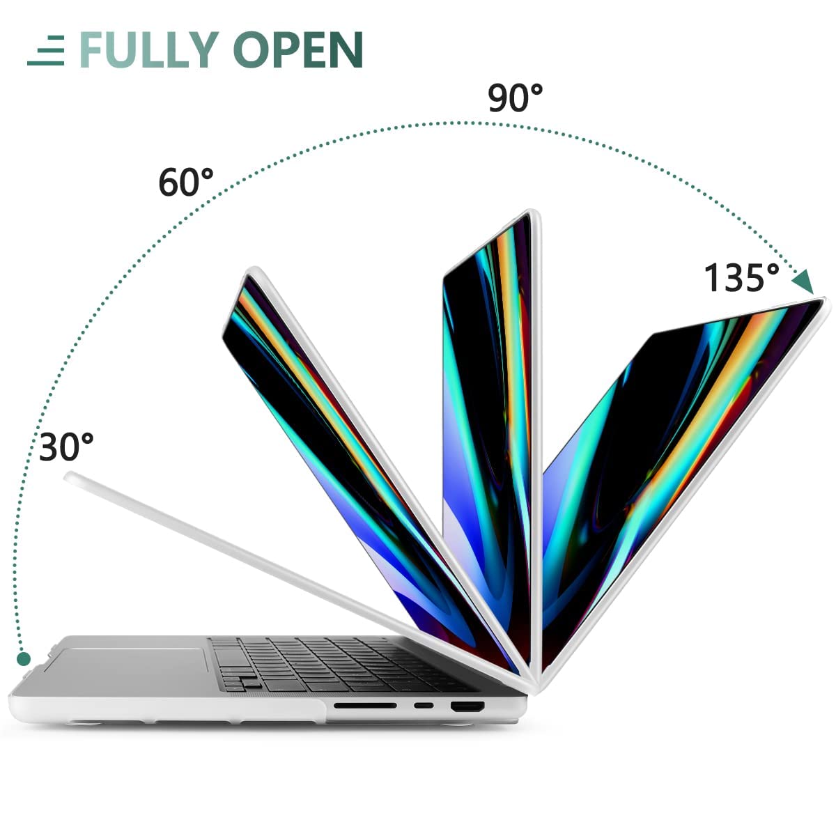 Suitable for MacBook Pro 16 inch Case 2023 2022 2021 M2 A2780 A2485 M1 Pro/Max Hard Shell Case Keyboard Cover V324-A2485-M-CLEAR