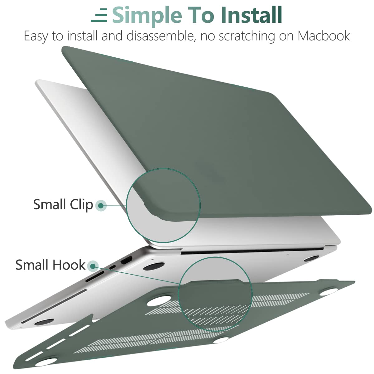 Suitable for MacBook Pro 16 inch Case 2023 2022 2021 M2 A2780 A2485 M1 Pro/Max Hard Shell Case Keyboard Cover V324-A2485-M-DGREEN