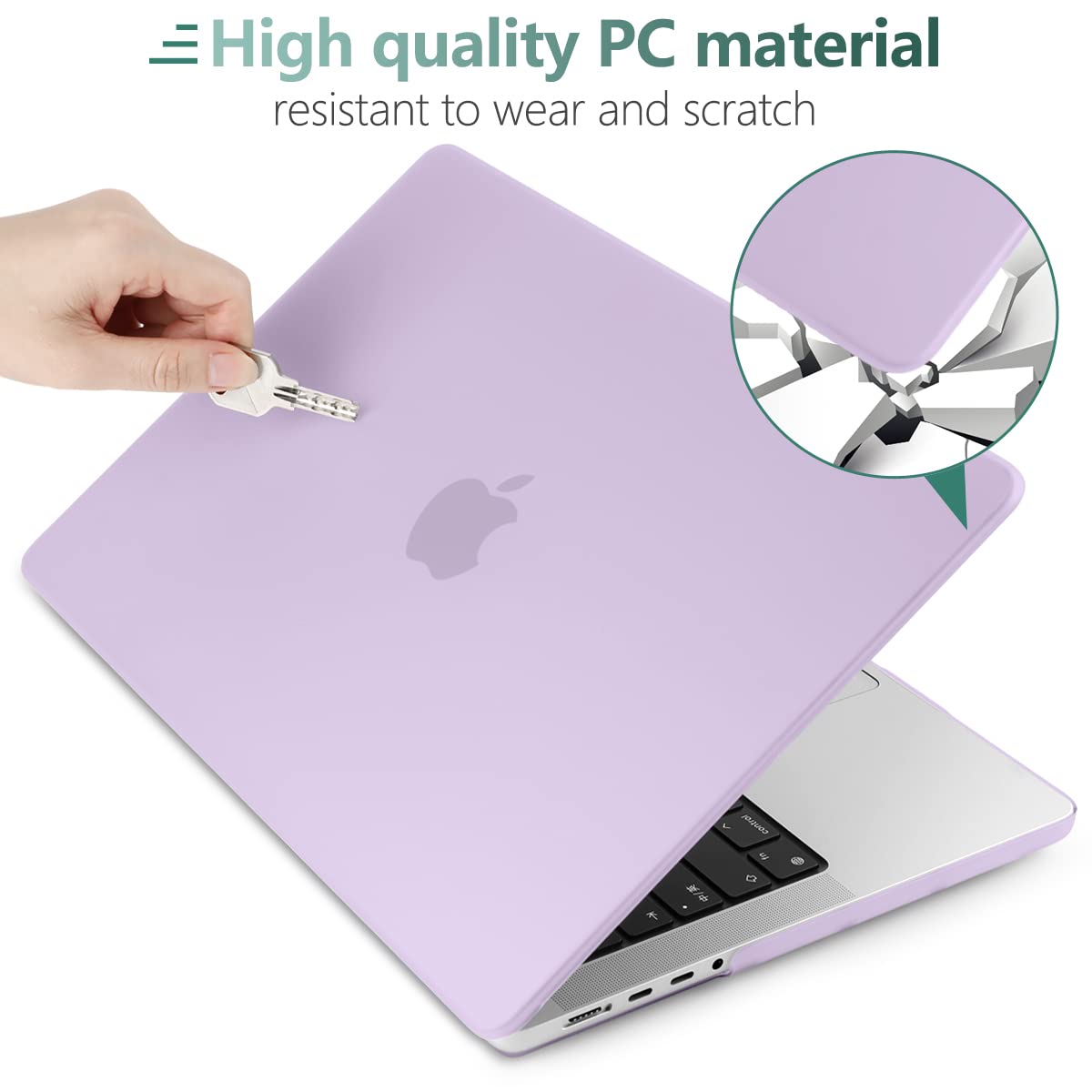Suitable for MacBook Pro 16 inch Case 2023 2022 2021 M2 A2780 A2485 M1 Pro/Max Hard Shell Case Keyboard Cover V324-A2485-M-PURPLE