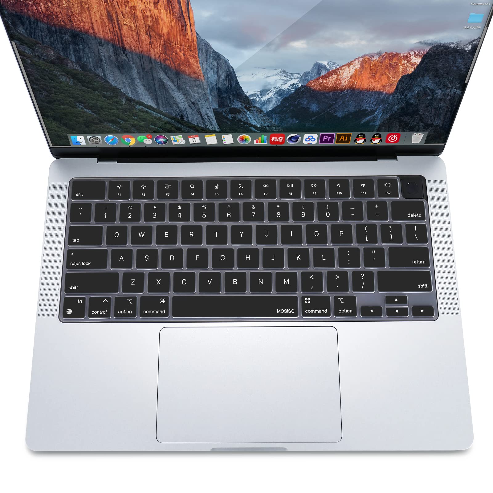Keyboard Cover Skin For MacBook Air Pro 13 13.6 14 15.3 16 A2442 A2779 A2485 A2780 A2681 A2941 M1 M2 2021 to V324-A2681-KEY-BLACK
