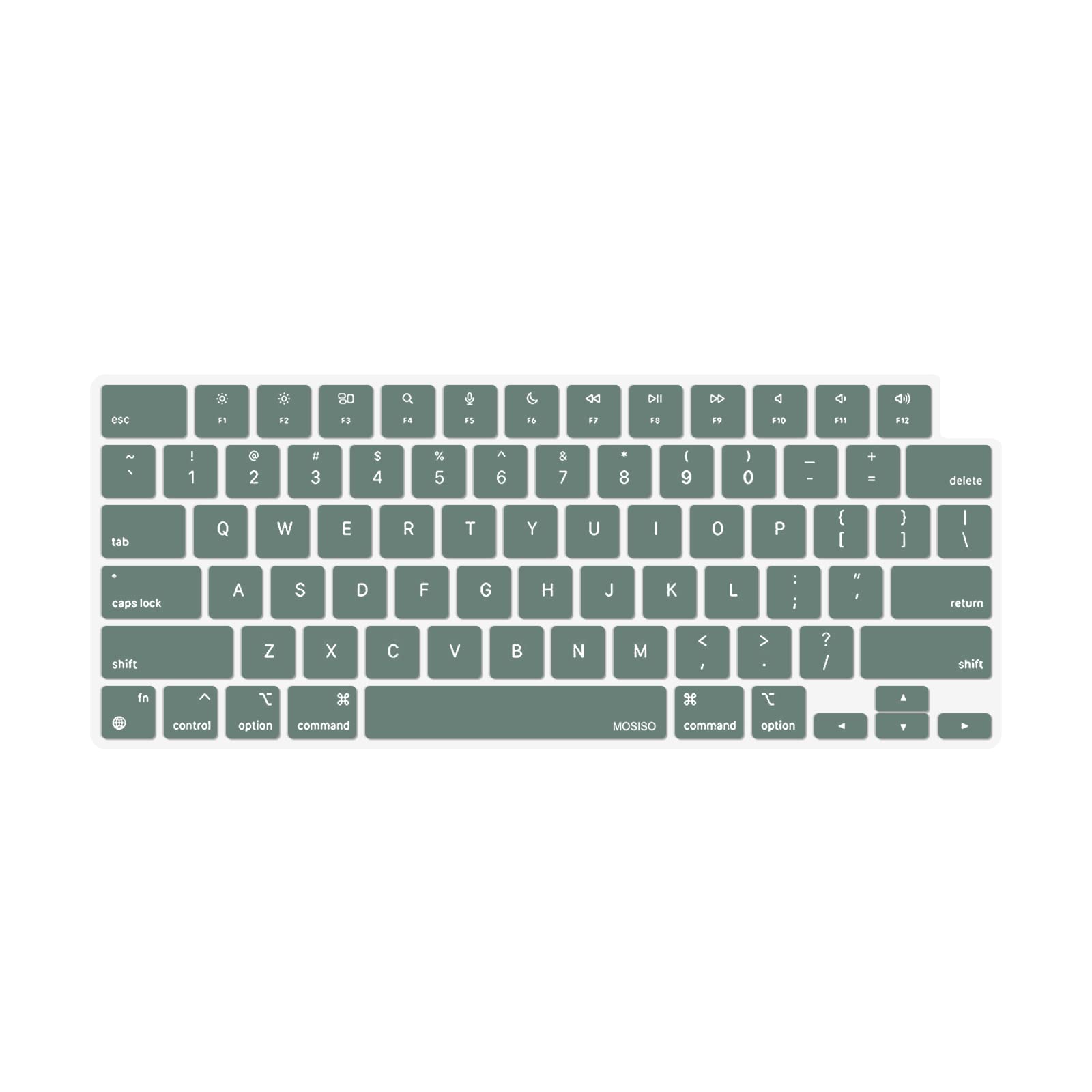 Keyboard Cover Skin For MacBook Air Pro 13 13.6 14 15.3 16 A2442 A2779 A2485 A2780 A2681 A2941 M1 M2 2021 to V324-A2681-KEY-DGREEN