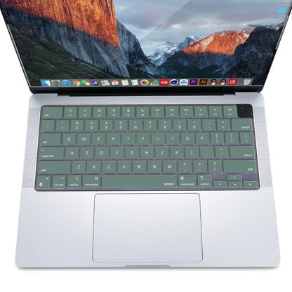 Keyboard Cover Skin For MacBook Air Pro 13 13.6 14 15.3 16 A2442 A2779 A2485 A2780 A2681 A2941 M1 M2 2021 to V324-A2681-KEY-DGREEN